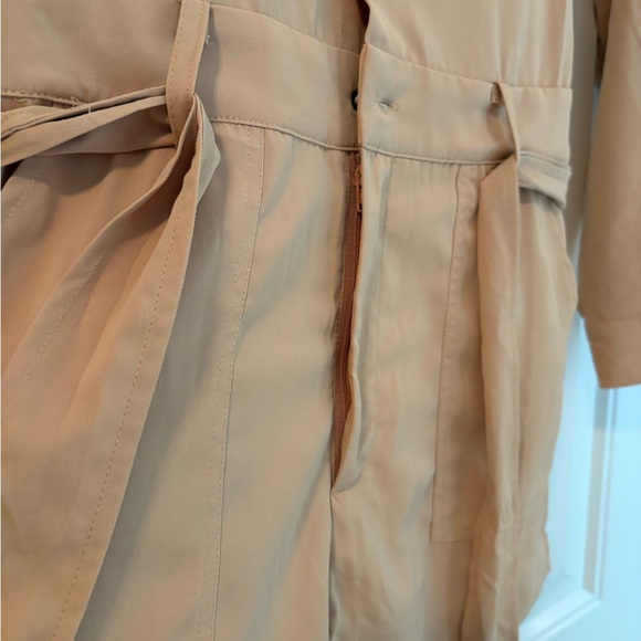 Light Tan Button Front Utility Romper - Picture 4 of 6